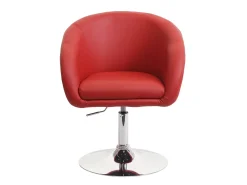 Silla de comedor MCW-F19 (juego de 6), imitación de cuero rojo