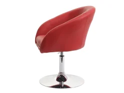Silla de comedor MCW-F19 (juego de 6), imitación de cuero rojo