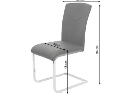 Silla de comedor MCW-F36 (juego de 2), tela/textil, gris
