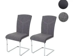 Silla de comedor MCW-F36 (juego de 2), tela/textil, gris