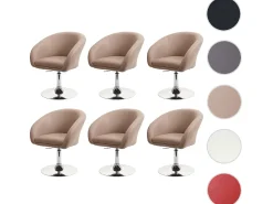 Silla de comedor MCW-F19 (juego de 6), piel sintética taupe