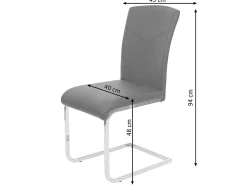 Silla de comedor MCW-F36 (juego de 6), imitación de cuero, negro