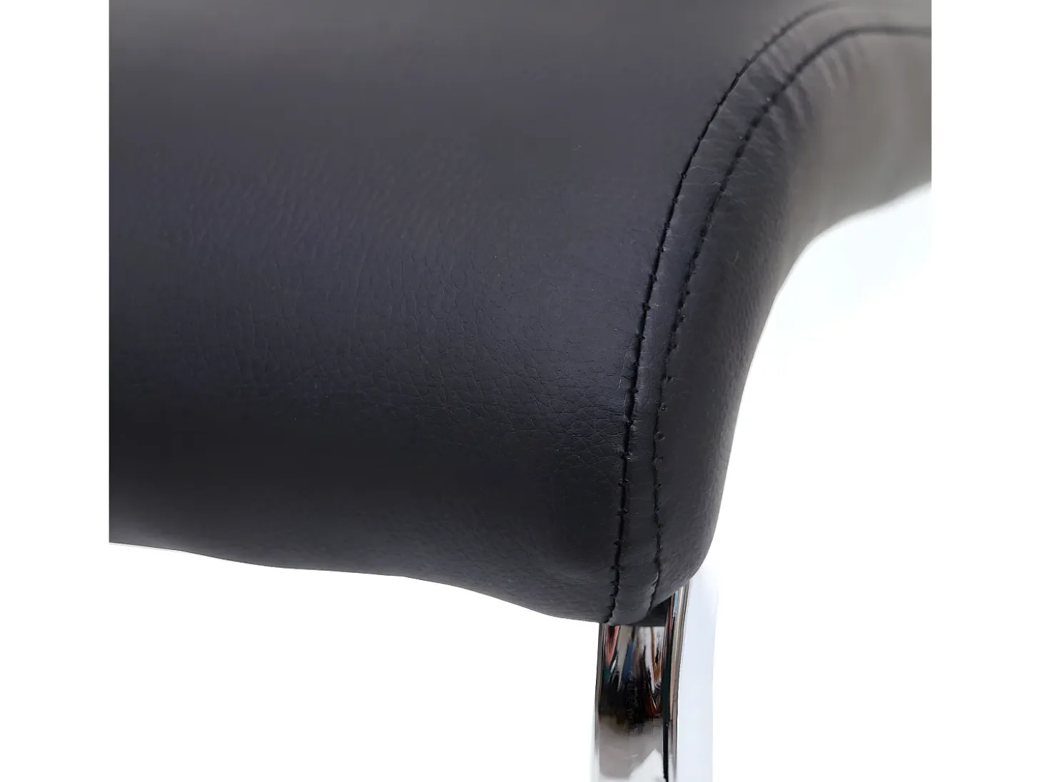 Silla de comedor MCW-F36 (juego de 6), imitación de cuero, negro