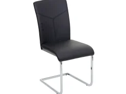 Silla de comedor MCW-F36 (juego de 6), imitación de cuero, negro