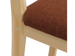 Silla de comedor MCW-F77 (juego de 2), tapizado natural terracota