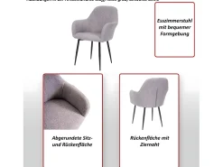 Silla de comedor MCW-F18 (set de 2), terciopelo negro, patas doradas