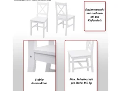 Silla de comedor MCW-F77 (set de 2), blanco