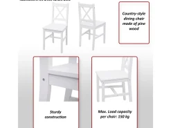 Silla de comedor MCW-F77 (set de 2), blanco