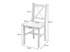 Silla de comedor MCW-F77 (set de 2), blanco
