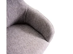 Silla de comedor MCW-F18 (set de 2), tela/textil gris, patas negras