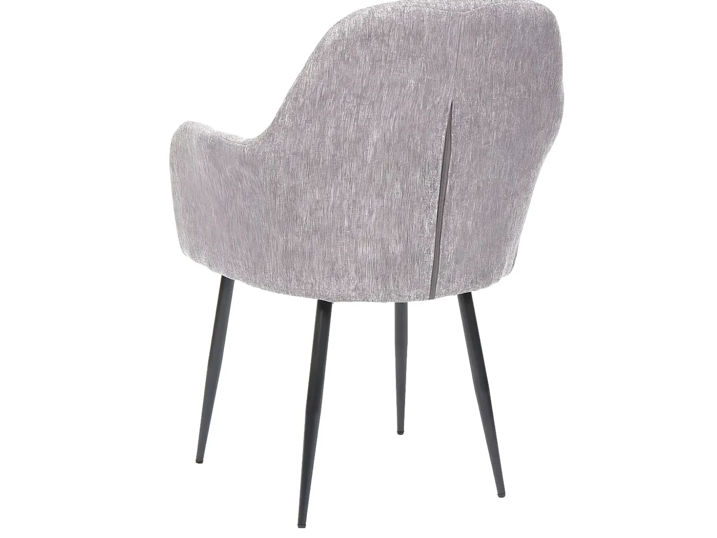 Silla de comedor MCW-F18 (set de 2), tela/textil gris, patas negras