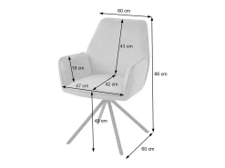 Silla de comedor MCW-G67, azul turquesa, patas negras