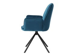 Silla de comedor MCW-G67, azul turquesa, patas negras