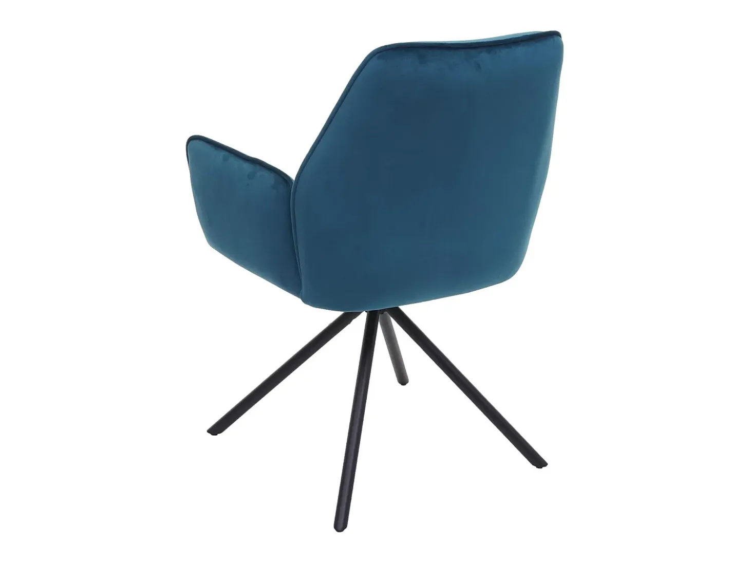 Silla de comedor MCW-G67, azul turquesa, patas negras