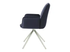 Silla de comedor MCW-G67, azul antracita, acero inoxidable
