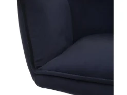Silla de comedor MCW-G67, azul antracita, acero inoxidable