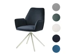 Silla de comedor MCW-G67, azul antracita, acero inoxidable