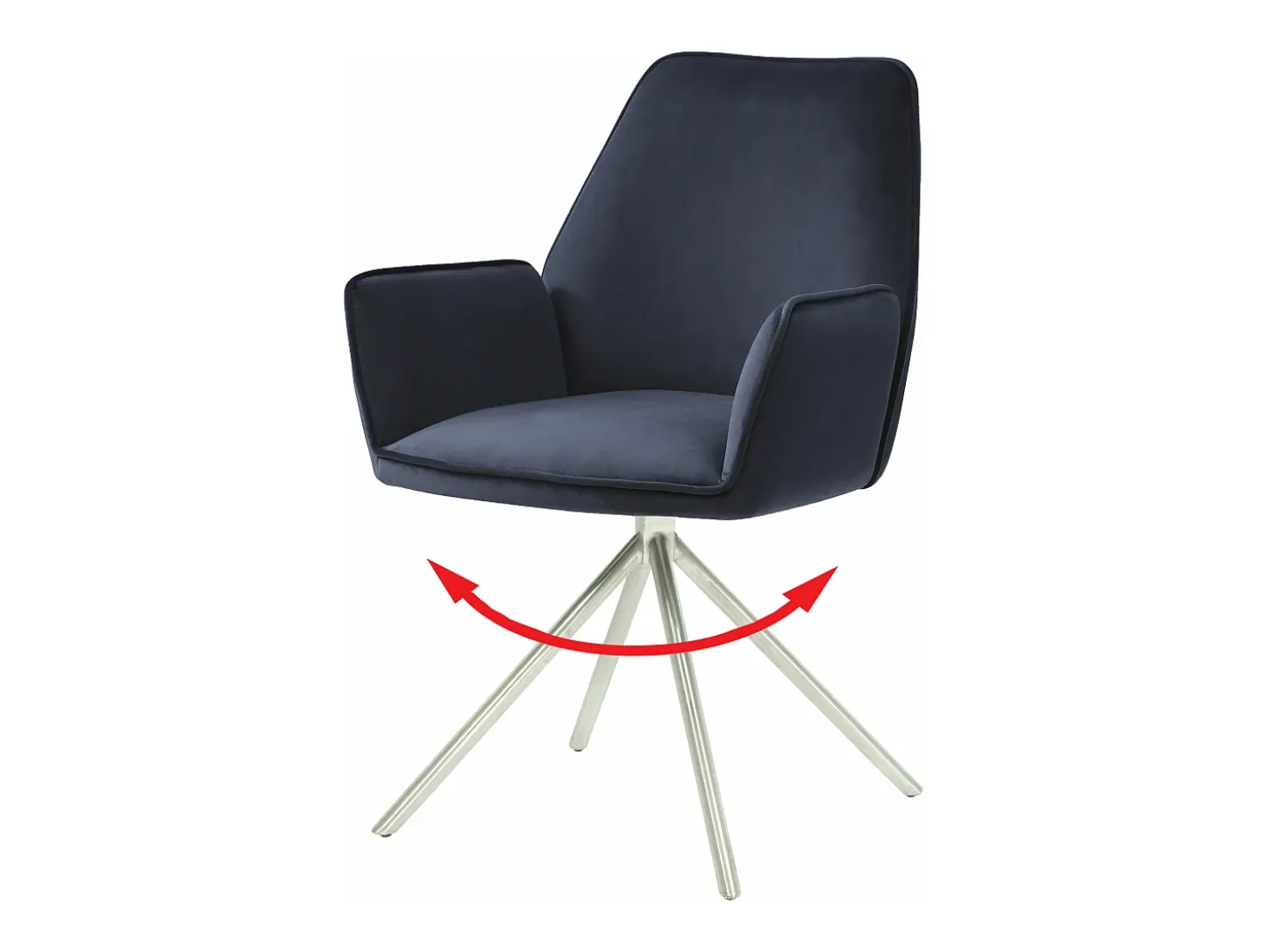 Silla de comedor MCW-G67, azul antracita, acero inoxidable