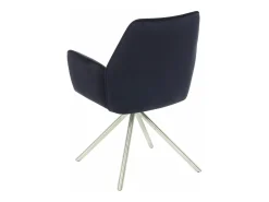 Silla de comedor MCW-G67, azul antracita, acero inoxidable