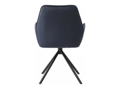 Silla de comedor MCW-G67, azul antracita, patas negras