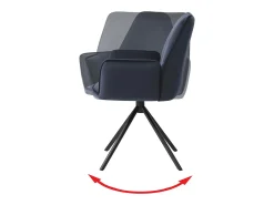 Silla de comedor MCW-G67, azul antracita, patas negras