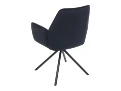 Silla de comedor MCW-G67, azul antracita, patas negras
