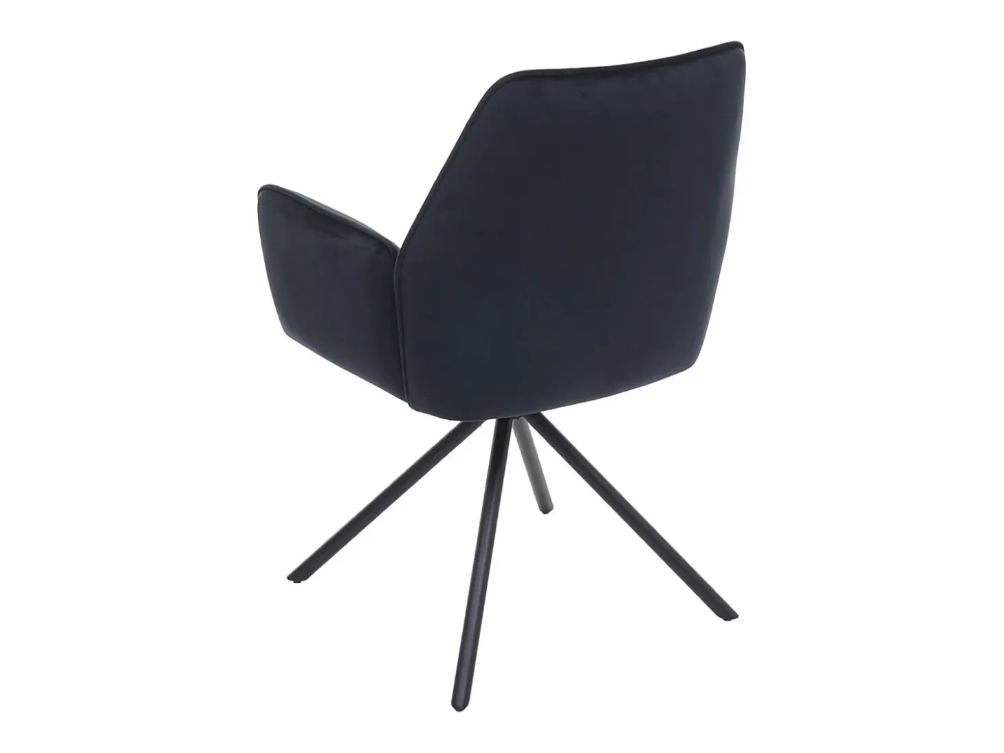 Silla de comedor MCW-G67, azul antracita, patas negras