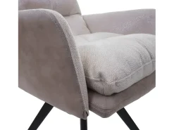 Silla de comedor MCW-G66, crema, con reposabrazos