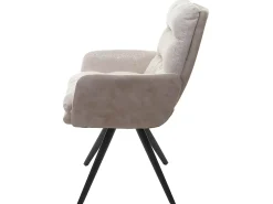 Silla de comedor MCW-G66, crema, con reposabrazos