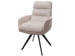 Silla de comedor MCW-G66, crema, con reposabrazos