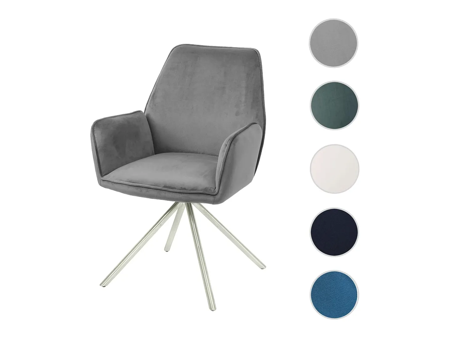 Silla de comedor MCW-G67, gris oscuro, acero inoxidable