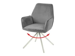 Silla de comedor MCW-G67, gris oscuro, acero inoxidable