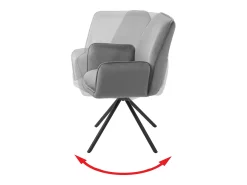 Silla de comedor MCW-G67, gris oscuro, patas negras