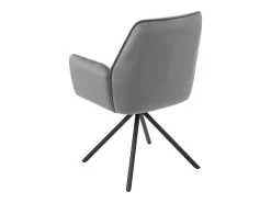 Silla de comedor MCW-G67, gris oscuro, patas negras