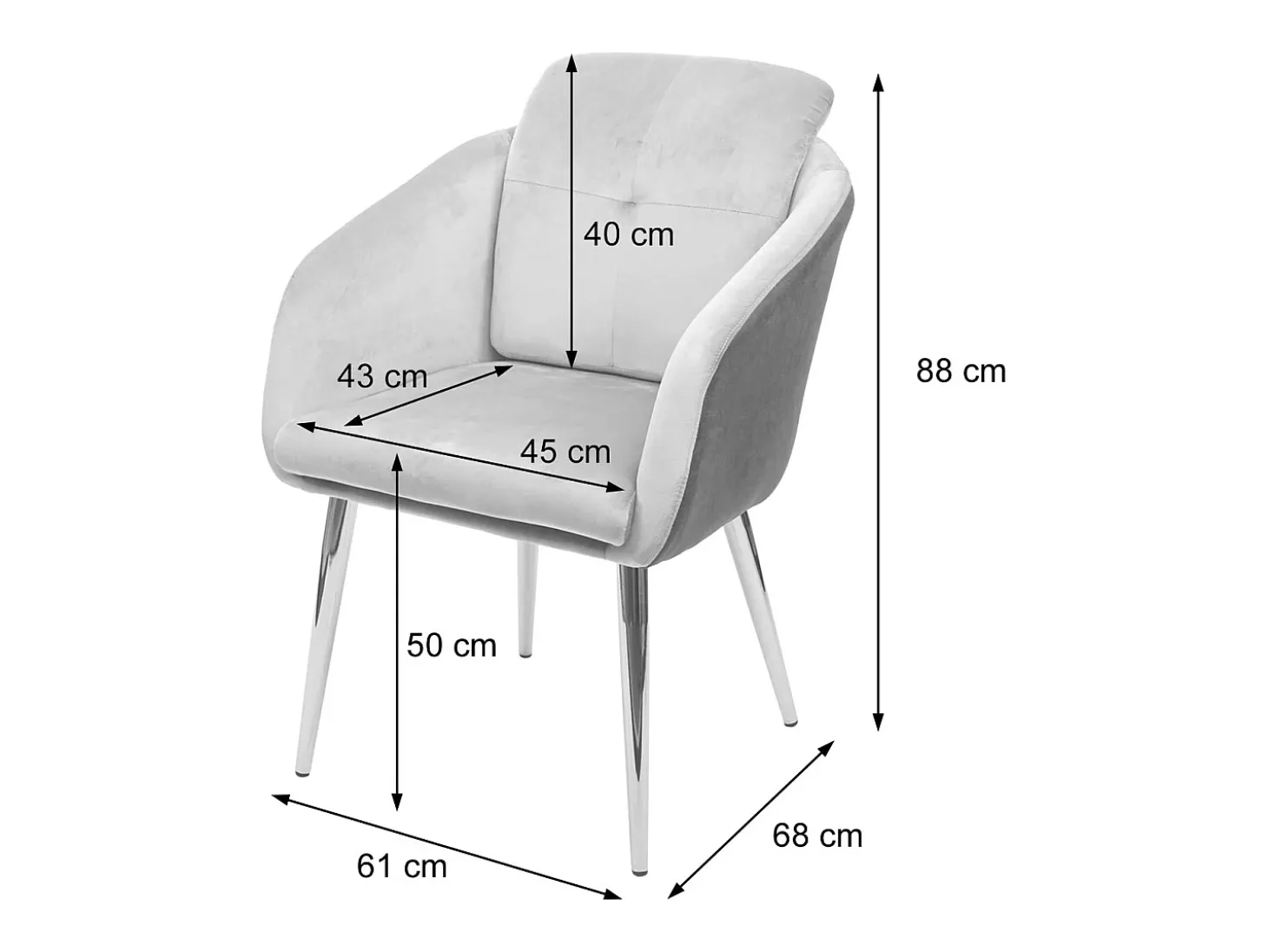 Silla de comedor MCW-G48, gris