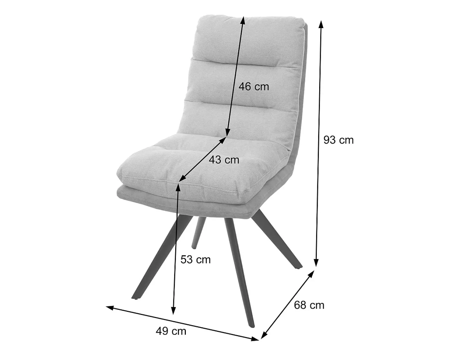 Silla de comedor MCW-G66, gris-gris claro