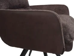 Silla de comedor MCW-G66, marrón-marrón oscuro, con reposabrazos