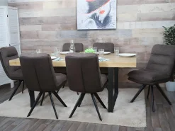 Silla de comedor MCW-G66, marrón-marrón oscuro