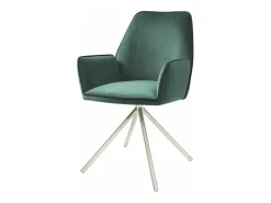 Silla de comedor MCW-G67, verde, acero inoxidable