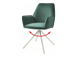 Silla de comedor MCW-G67, verde, acero inoxidable
