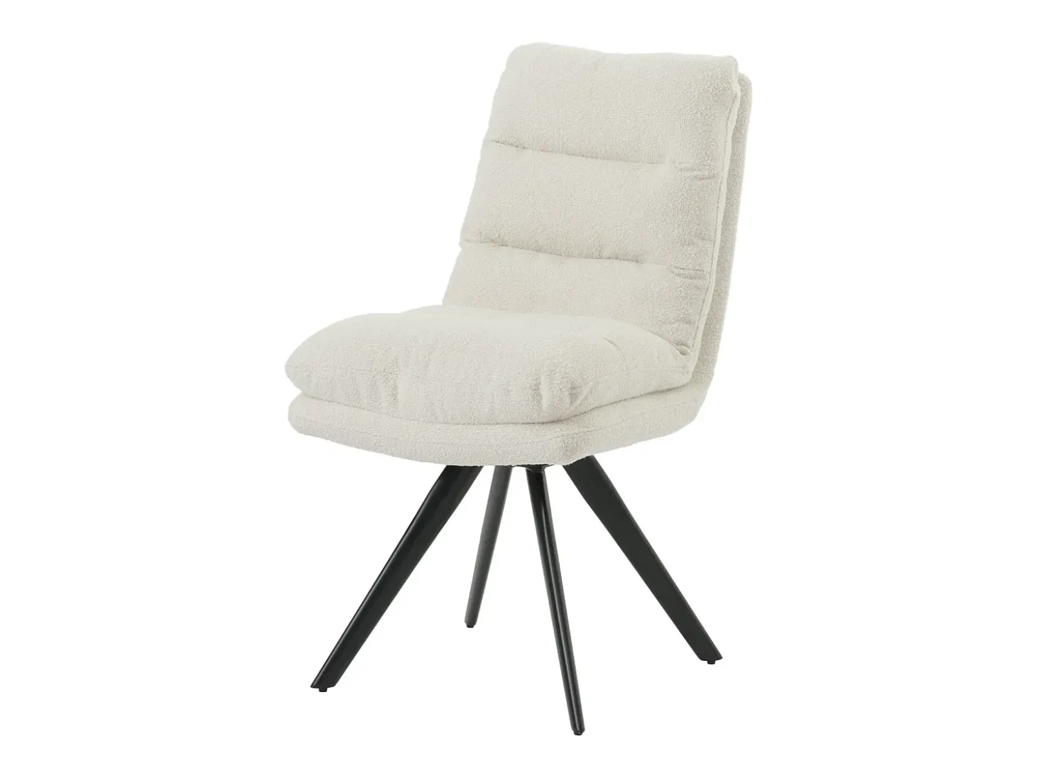 Silla de comedor MCW-G66 Bouclé (juego de 6), blanco crema