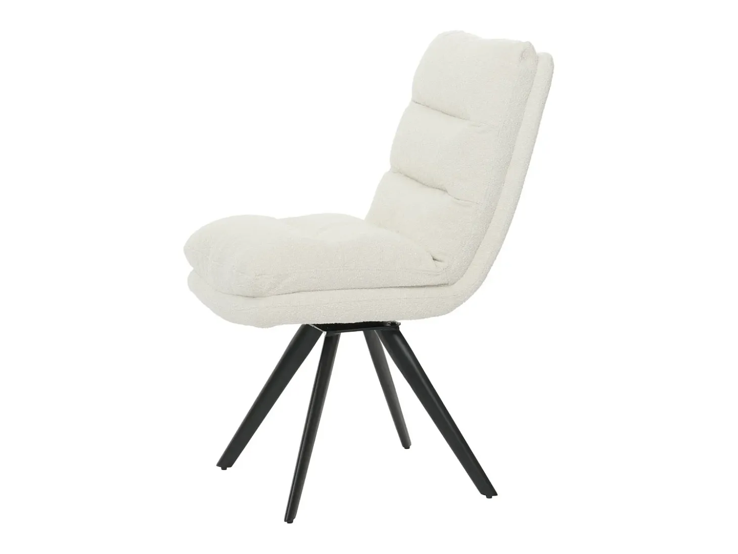 Silla de comedor MCW-G66 Bouclé (juego de 6), blanco crema