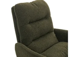 Silla de comedor MCW-G66 Bouclé, verde, con reposabrazos