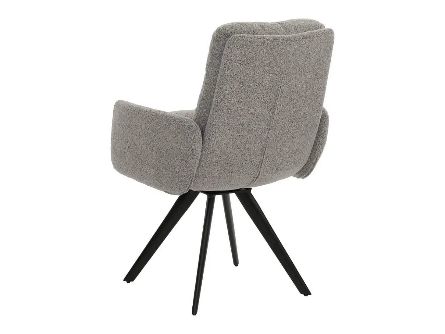 Silla de comedor MCW-G66 Bouclé, gris claro, con reposabrazos