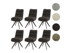 Silla de comedor MCW-G66 Bouclé (juego de 6), gris oscuro