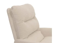Silla de comedor MCW-G66 Bouclé, blanco crema, con reposabrazos