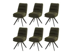 Silla de comedor MCW-G66 Bouclé (juego de 6), verde