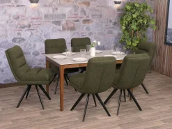 Silla de comedor MCW-G66 Bouclé (juego de 6), verde