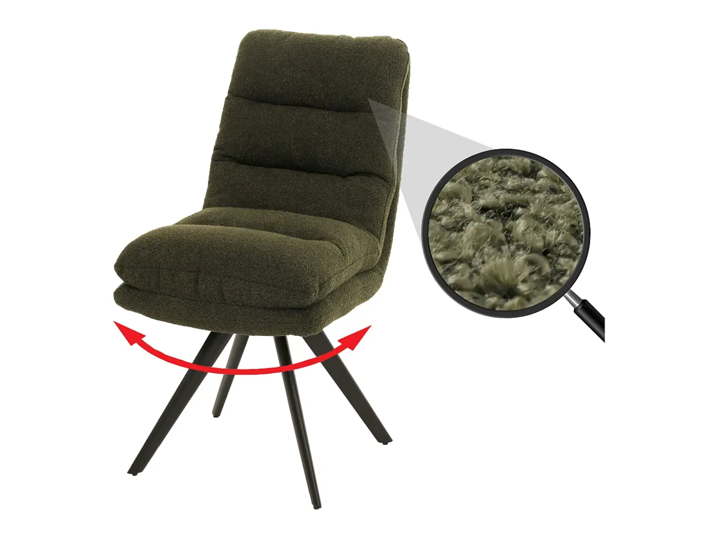 Silla de comedor MCW-G66 Bouclé, verde
