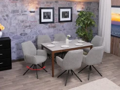 Silla de comedor MCW-G67 Bouclé, gris claro